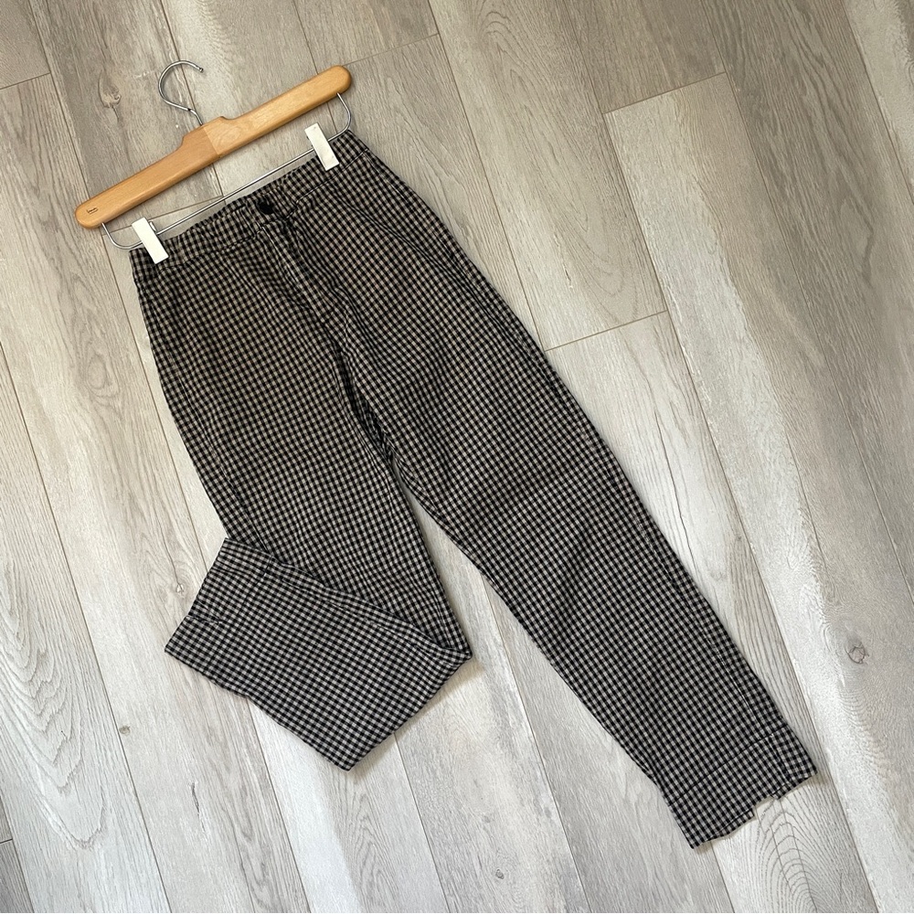 Brandy Melville Black and White Checkered Straight Leg Pants